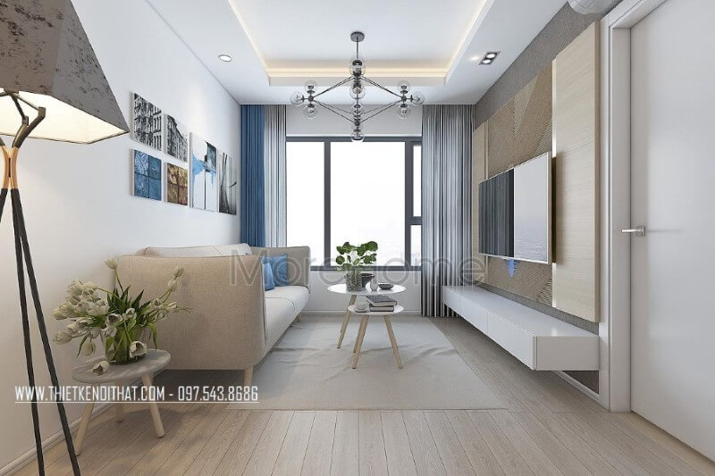 Thiết kế nội thất chung cư Green Star hiện đại Thiết kế nội thất phòng khách đẹp cho chung cư 2 phòng ngủ