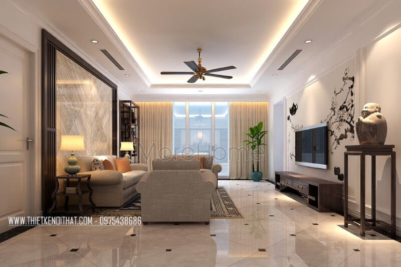 Mẫu thiết kế chung cư Thăng Long Number 1 đẳng cấp phong cách gỗ Việt Thiết kế nội thất phòng khách đẹp cho chung cư 2 phòng ngủ