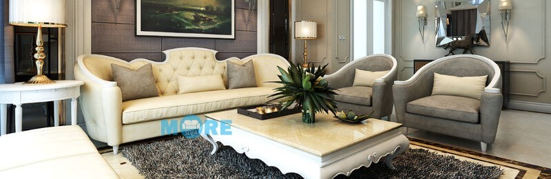 Sofa tân cổ điển MS-034 với các kiểu dáng từ đơn giản đến cầu kỳ cho phòng khách biệt thự Thiết kế nội thất