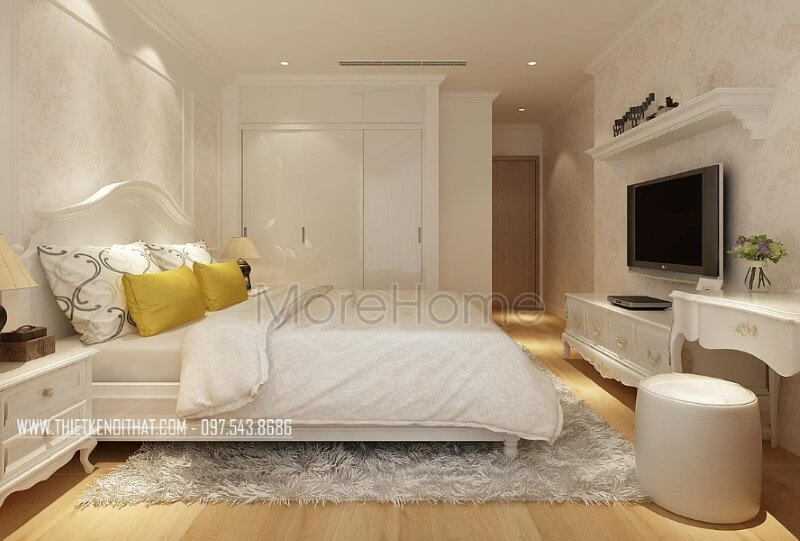 Thiết kế phòng ngủ chung cư tân cổ điển Thiết kế phòng ngủ chung cư tân cổ điển
