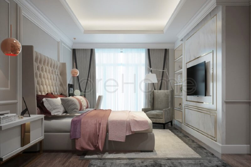 Thiết kế phòng ngủ chung cư tân cổ điển Thiết kế phòng ngủ chung cư tân cổ điển