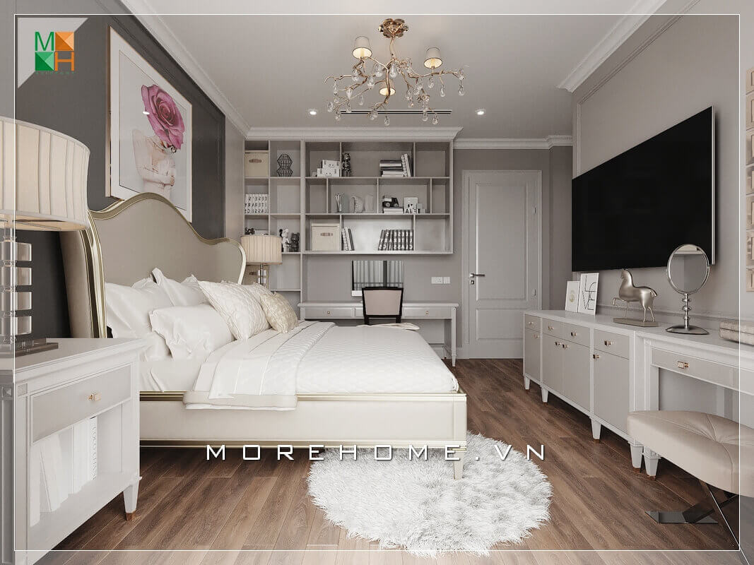 Thiết kế phòng ngủ chung cư tân cổ điển Thiết kế phòng ngủ chung cư tân cổ điển