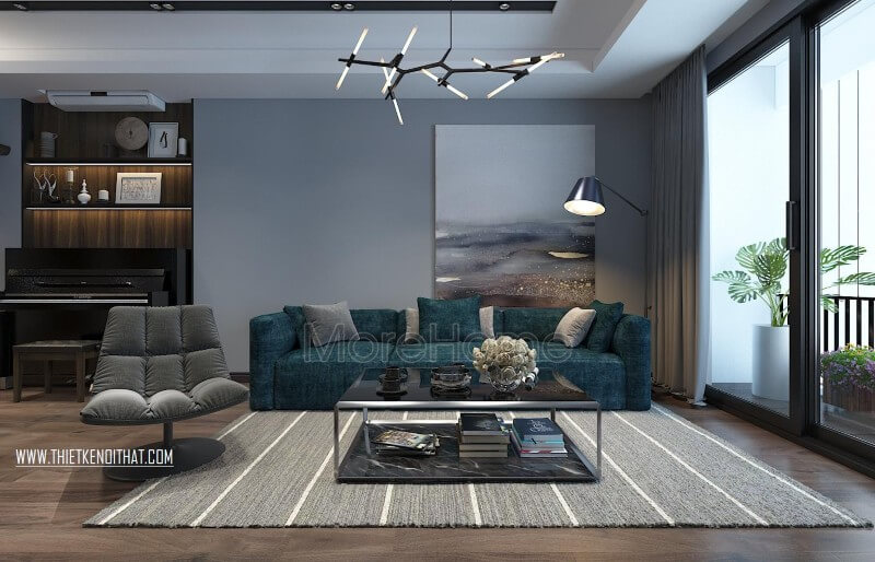 Thiết kế nội thất phòng khách chung cư với nội thất hiện đại đẹp tinh tế Thiết kế nội thất phòng khách chung cư hiện đại, đẹp