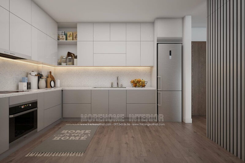 Thiết kế phòng bếp chung cư đơn giản, đẹp mắt Thiết kế phòng bếp chung cư