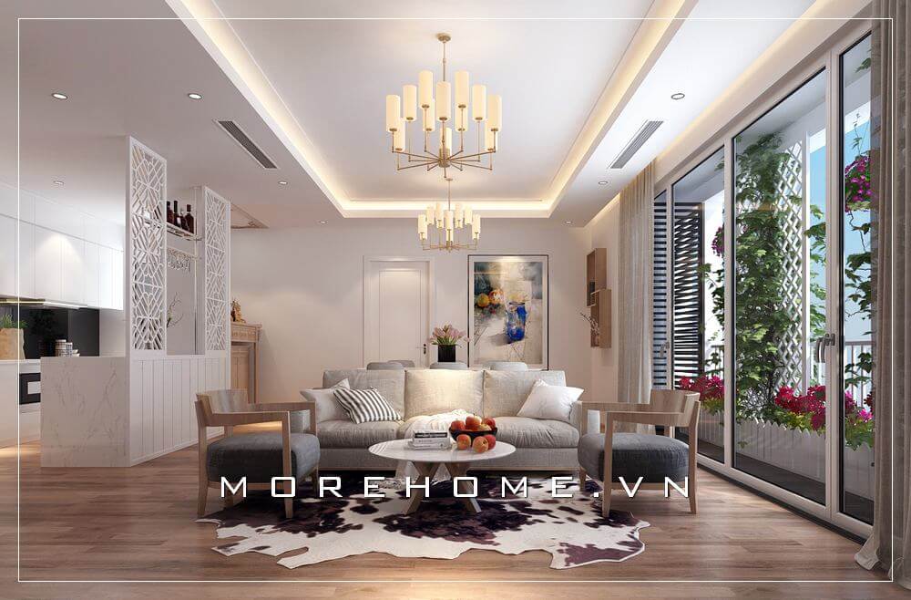 Ý tưởng trang trí không gian phòng khách hiện đại đẹp, sang trọng cho phòng khách căn hộ chung cư. Thiết kế nội thất chung cư