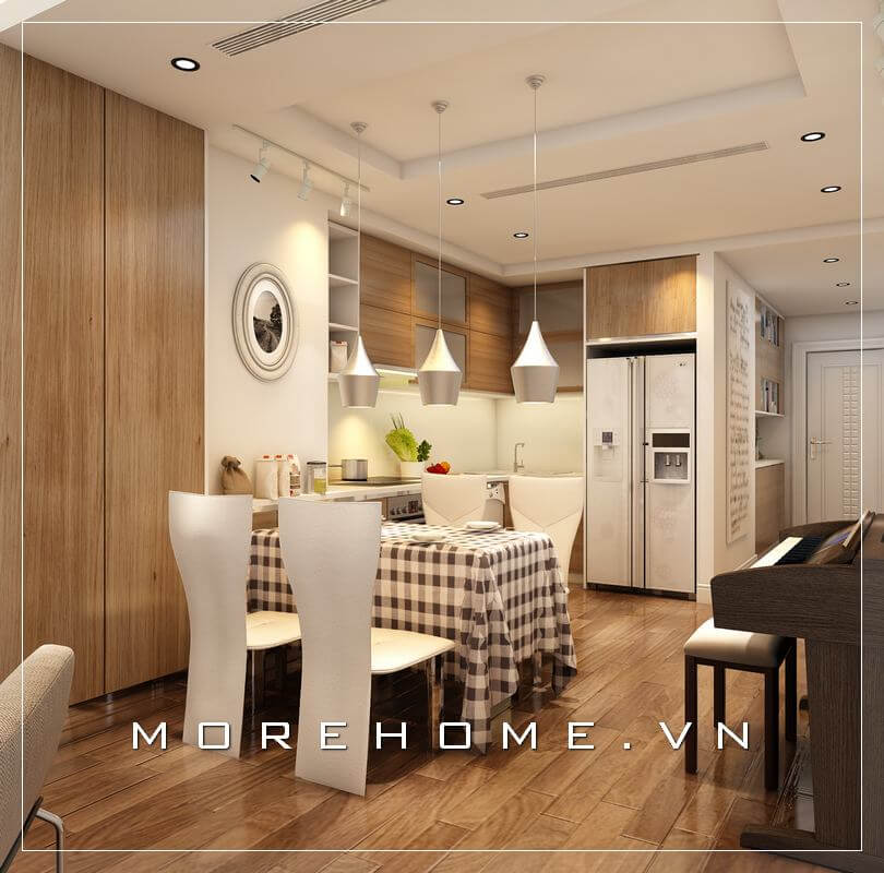 Thiết kế nội thất phòng bếp chung cư phong cách hiện đại, đơn giản và tiện nghi Thiết kế chung cư