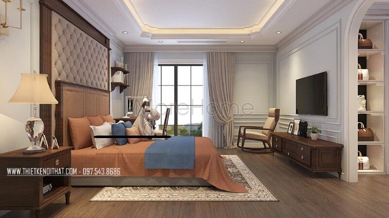 Mẫu giường ngủ gỗ tự nhiên bọc vải màu xám đầy ấn tượng, trẻ trung giường ngủ giá rẻi