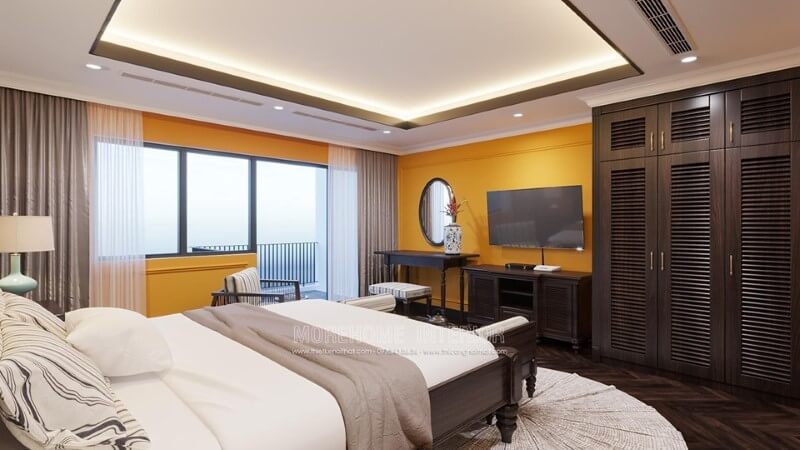Tủ quần áo gỗ tự nhiên hiện đại màu sắc á đông cao cấp