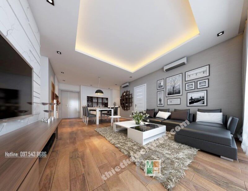 Mẫu thiết kế nội thất chung cư hiện đại Golden Palace ấn tượng