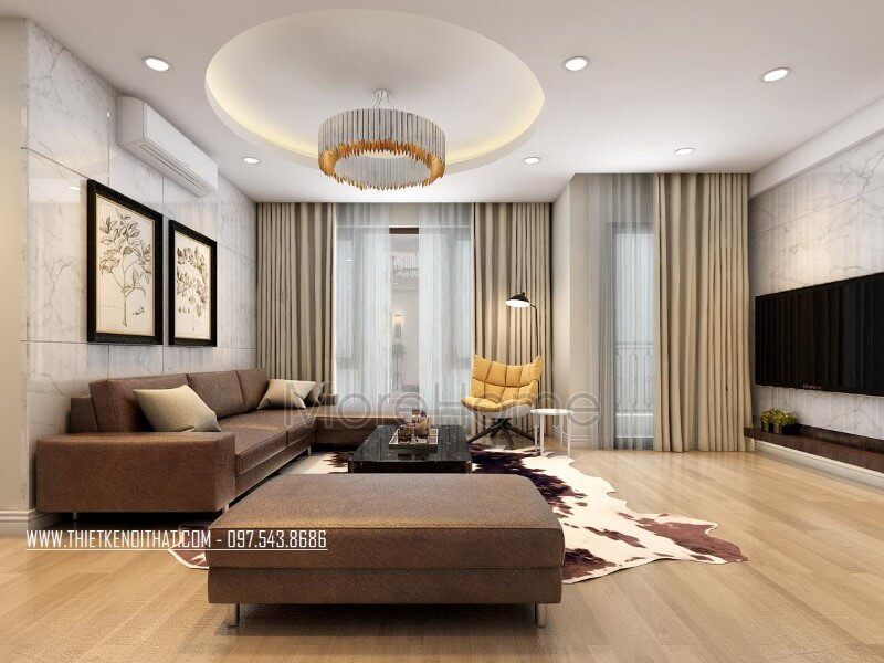 Thiết kế nội thất chung cư Mipec Long Biên hiện đại