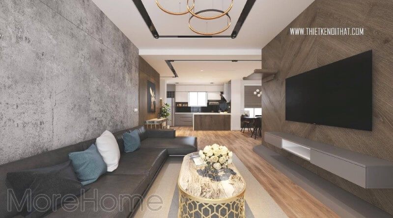 Sofa chữ L bọc da cao cấp mang đến sự sang trọng và ấn tượng cho không gian phòng khách