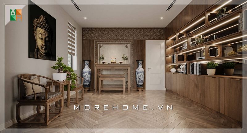 Gợi ý cho quý khách mẫu thiết kế nội thất phòng thờ rất hiện đại và đẳng cấp dành cho chung cư, nhà phố, biệt thự,...