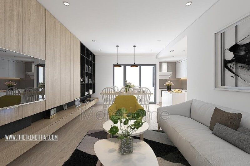 Mẫu thiết kế nội thất chung cư Home City hiện đại nhấn mạnh vào công năng sử dụng và lược bỏ đi mọi chi tiết rườm rà, rối mắt, giúp gia chủ tiết kiệm được diện tích sinh hoạt mà không hề làm mất đi tính công năng của sản phẩm.