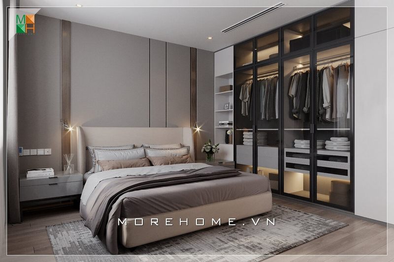 thiết kế tủ áo cánh kính hiện đại