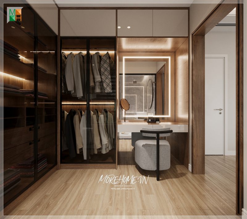 thiết kế tủ áo cánh kính hiện đại