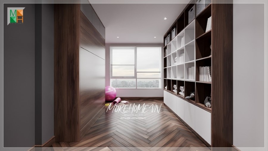 thiết kế căn hộ 55m2 2 phòng ngủ