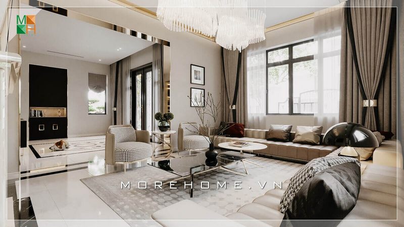 Mẫu thiết kế phòng khách chung cư, nhà phố, biệt thự tiện nghi và sang trọng