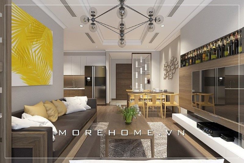 Có một vẻ đơn giản nhưng rất thu hút trên chiếc bàn trà.