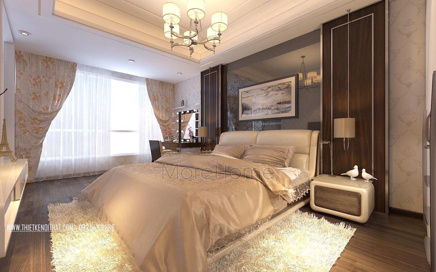 Thiết kế chung cư 3 phòng ngủ tạo nên không gian thư thái Thiết kế chung cư 3 phòng ngủ tạo nên không gian thư thái